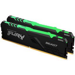 Memorie Kit Memorie Fury Beast RGB Intel XMP 2.0, 64GB, DDR4-3600, CL18, Dual Channel, Negru