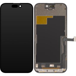 Piese si componente Display cu Touchscreen ZY pentru Apple iPhone 15 Pro, cu Rama, Versiune LCD In-Cell IC Movable, Negru