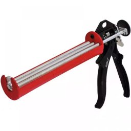 Pistol pentru aplicare din tuburi tip schelet, cu ghidaj dublu pentru mase dense