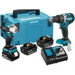Set burghiu/șurubelniță cu impact 18V cu 3 baterii 5Ah și cutie