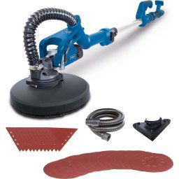 Masina de slefuit pentru gips carton 2 in 1 710 W, 2500 RPM, 215 mm diametru disc rotund, 282 mm hartie slefuire triunghi, viteza reglabila, 4 m tub, 12 hartii slefuire rotunde/triunghi, 2 talere slefuire, geanta transport