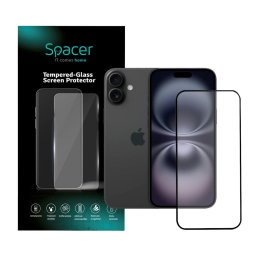 FOLIE STICLA Spacer pentru Iphone 16 Plus, grosime 0.3mm, acoperire totala ecran, strat special anti-ulei si anti-amprenta, Tempered Glass, sticla 9D, duritate 9H "SPPG-AP-IP16PL-TG