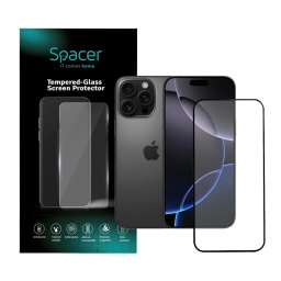 FOLIE STICLA Spacer pentru Iphone 16 Pro Max, grosime 0.3mm, acoperire totala ecran, strat special anti-ulei si anti-amprenta, Tempered Glass, sticla 9D, duritate 9H "SPPG-AP-IP16PM-TG