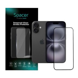 FOLIE STICLA Spacer pentru Iphone 16, grosime 0.3mm, acoperire totala ecran, strat special anti-ulei si anti-amprenta, Tempered Glass, sticla 9D, duritate 9H "SPPG-AP-IP16-TG
