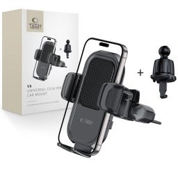 Suport auto telefon Tech-Protect V8, CD si ventilatie, universal, negru