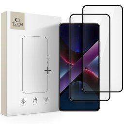 Folie protecție Tech-Protect Fit+ pentru Xiaomi Poco X7 Pro 5G, pachet 2 bucăți, protecție ecran, neagră