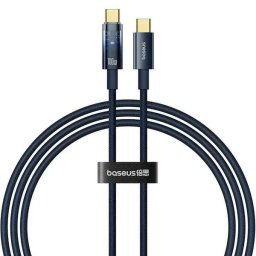 CABLU alimentare si date Baseus Explorer, Fast Charging Data Cable pt. smartphone, USB Type-C la USB Type-C 100W, oprire automata incarcare, braided, 1m, albastru "P10319704321-00" (timbru verde 0.08 lei)
