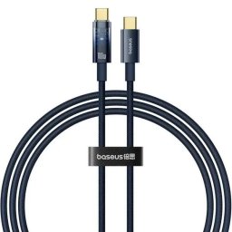 Explorer, Fast Charging Data Cable pt. smartphone, USB Type-C la USB Type-C 100W, oprire automata incarcare, braided, 1m, albastru