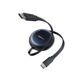 Nomos, Fast Charging Data Cable pt. smartphone, retractabil, USB Type-C la USB Type-C 100W, 1.5m, negru