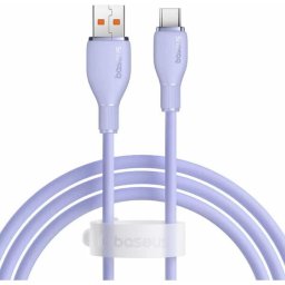 Cablu alimentare si date Pudding, Fast Charging Data Cable pentru smartphone, USB la USB Type-C 100W, 2m, violet