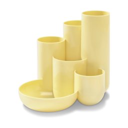 Accesorii birotica Suport pentru instrumente de scris HAN Campus, 5 compartimente - galben pastel