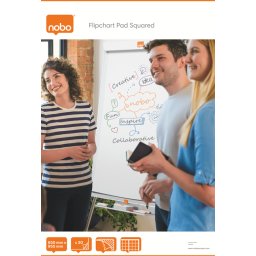 Accesorii birotica Hartie pentru flipchart NOBO, 65x95.5 cm, 20 coli, matematica