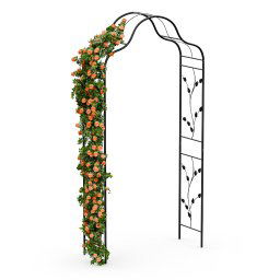 Blumfeldt FloraBelle Cupola arcadă roz, modele decorative cu frunze, rezistentă la intemperii, suport pentru plante cățărătoare (HMD1-FloraBelleCupol)