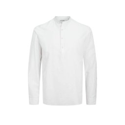 JACK & JONES Cămaşă Jjesummer Half Placket Ls Sn 12269326 C-N100 white