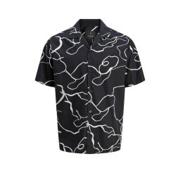 JACK & JONES Cămaşă Jprblapalermo Print Resort S/S 12274927 19-4013 TCX dark navy