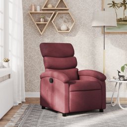 Fotoliu rabatabil, rosu vin, material textil GartenMobel Dekor