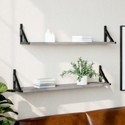Rafturi de perete, 2 buc., gri sonoma, 80x15x15,5 cm, lemn GartenMobel Dekor