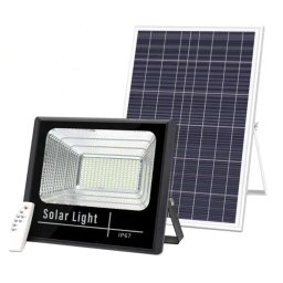 KIT Proiector 100w LED DIMABIL JORTAN cu Panou Solar INDIVIDUAL si Telecomanda