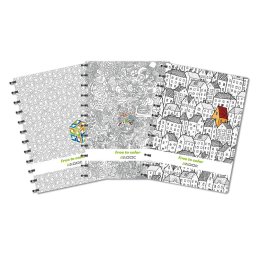 Caiet A4, 72 file - 90g/mp, coperta carton embosat - free to colour, AURORA Adoc Crea - dictando