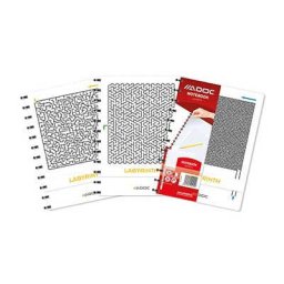 Caiet A5+, 72 file - 90g/mp, coperta carton embosat + PP - labyrinth, AURORA Adoc Crea - dictando