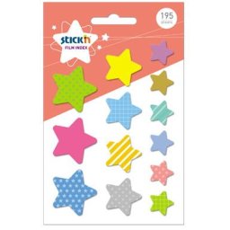 Articole pentru scoala Film index printat, autoadeziv, stele diferite marimi, 15 file x 13 modele/set, Stick"n Star