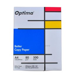 Hartie alba pentru copiator A4, 80g/mp, 500coli/top, 5 topuri/cutie, Optima
