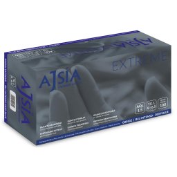 Manusi nitril AJSIA Extreme, unica folosinta, nepudrate, 0.13mm, 100 buc/cutie -albastru intens- S