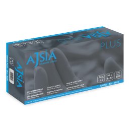 Manusi nitril AJSIA Plus, unica folosinta, nepudrate, 0.12mm, 100 buc/cutie - albastre - marime S