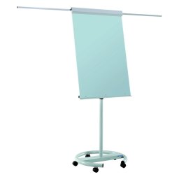 Accesorii birotica Flipchart magnetic, din sticla, 106 x 72 cm, cu brate laterale, cu rotile, SMIT Vario
