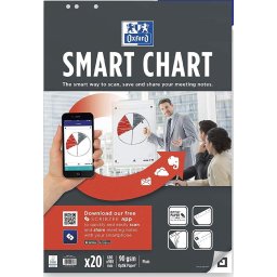 Accesorii birotica Rezerva hartie flipchart, 65x98cm, OXFORD Smart Chart, 20coli/top, 90g/mp, Scribzee - velina