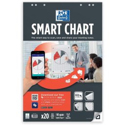 Accesorii birotica Rezerva hartie flipchart, 65x98cm, OXFORD Smart Chart, 20coli/top, 90g/mp, Scribzee - mate