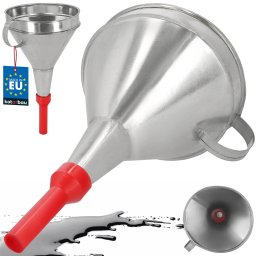 Pâlnie pentru bol din metal galvanizat cu vârf din plastic și filtru