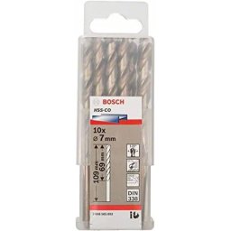 Set 10 burghie pentru metal HSS-CO, 7x69x109 mm, prindere cilindrica