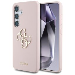 Husa Guess Silicone 4G Big Metal Logo (GUHCS25SS4SMDP) - Husă silicon - compatibil cu Samsung Galaxy S25 - Logo metalic - culoare Roz