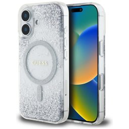 Husa Husa pentru iPhone 16 - Hardcase Resin Gradient Glitter MagSafe (GUHMP16SRGRGES) - Silver