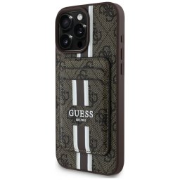 Husa Husa pentru iPhone 16 Pro Max - Guess Cardslot 4G Stripes MagSafe (GUBPHCP16XP4RPSW) - Brown