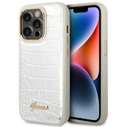 Husa Guess Croco Collection case for iPhone 14 Pro 6.1" - silver