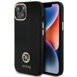 Husa Guess Silicone Logo Strass 4G Case for iPhone 15 - Black
