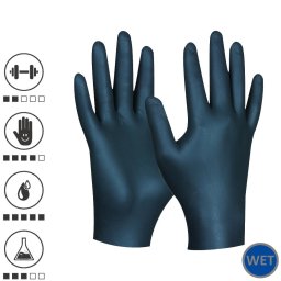 709662, Set 100 de manusi de protectie Blue Nitril Comfort, din nitril, calitate superioara, extra subtiri, marimea 8/M
