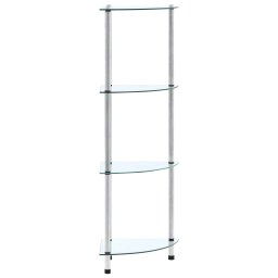 Raft cu 4 niveluri transparent, 30x30x100 cm, sticla securizata GartenMobel Dekor