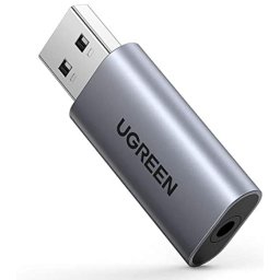 Accesorii Audio Hi-Fi ADAPTOR audio Ugreen "CM383", USB 2.0 (T) la 3.5 mm jack (M), gri