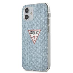 Husa Husa de protectie Guess din Plastic - TPU pentru Apple Iphone 12 Mini - Denim, Albastru Deschis