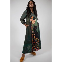 ROCHIE MAXI CU BUZUNARE SI MANECA LUNGA CAT MELEK TALIE UNICA Multicolora