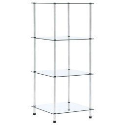 Raft cu 4 niveluri transparent, 40x40x100 cm, sticla securizata GartenMobel Dekor