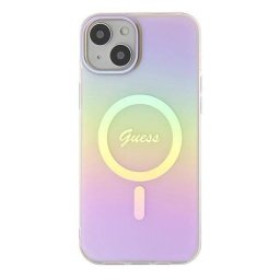 Husa Guess GUHMP15SHITSP Compatibila Cu iPhone 15 IML Iridescent MagSafe Roz