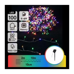 Aigostar - Ghirlandă solară LED 100xLED/8 moduri 12m IP65 multicoloră