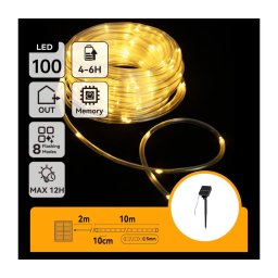 Aigostar - Ghirlandă solară cu LED, 100 LED, 8 funcții, 12 m, IP65, alb cald
