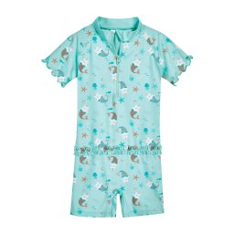 PLAYSHOES Protecție UV 'Einhornmeerkatze' maro / verde mentă / alb