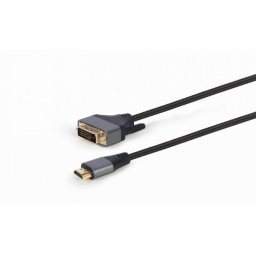 Cablu HDMI la DVI 4K30Hz T-T 1.8m brodat Negru, Gembird CC-HDMI-DVI-4K-6