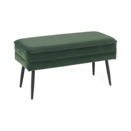 Bancă cu spațiu de depozitare VELVA 37x78 cm verde/negru